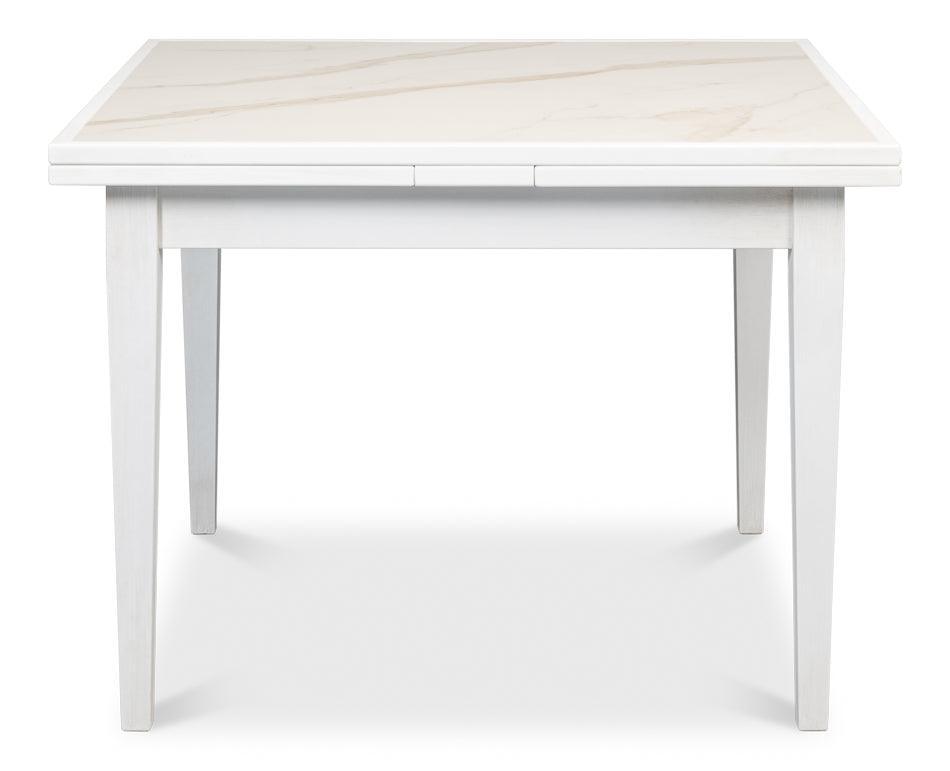 White Porcelain Top Extendable Dining Table - Belle Escape