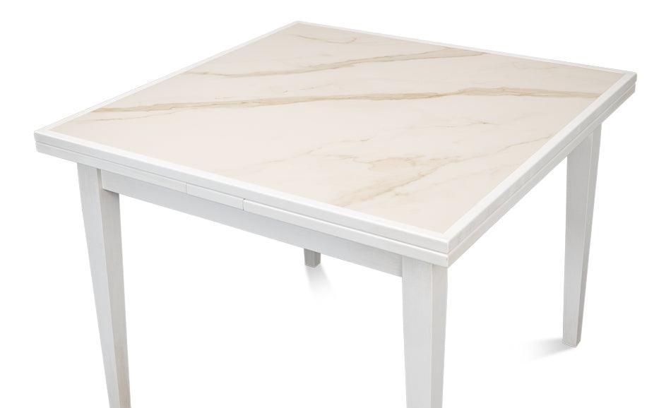 White Porcelain Top Extendable Dining Table - Belle Escape