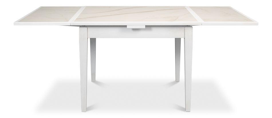 White Porcelain Top Extendable Dining Table - Belle Escape
