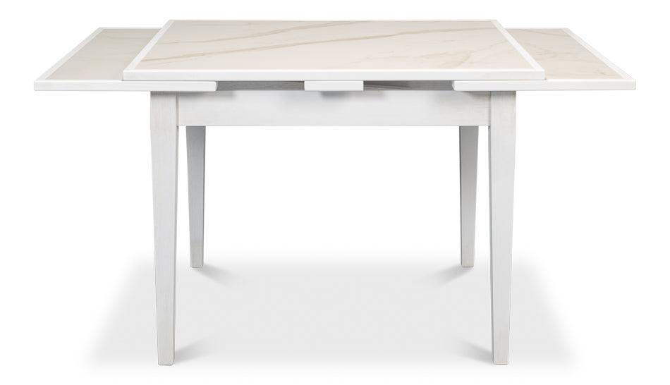White Porcelain Top Extendable Dining Table - Belle Escape