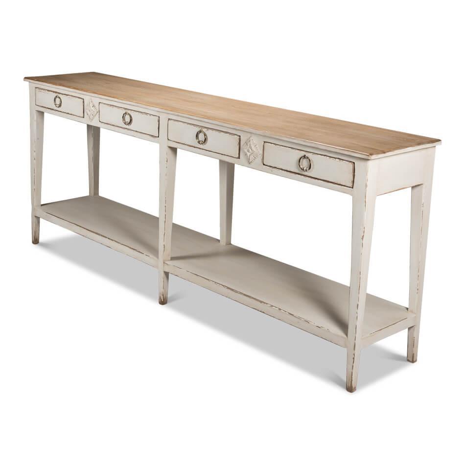 White Provincial Hall Table - Belle Escape