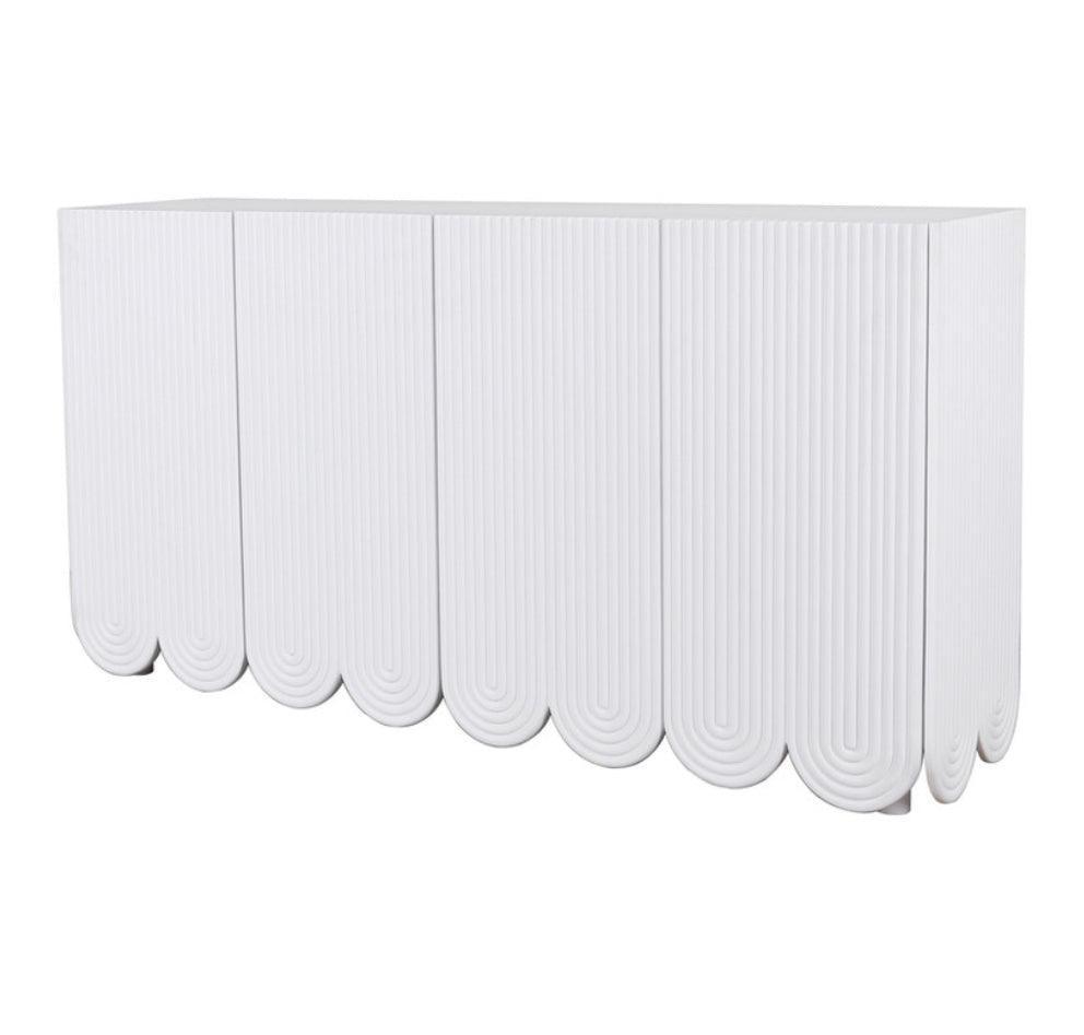 White Scalloped Contempo Sideboard - Belle Escape