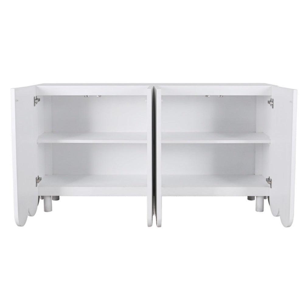 White Scalloped Contempo Sideboard - Belle Escape