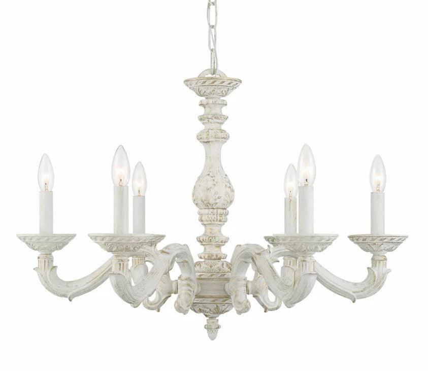 White Shabby Chic Chandelier - Belle Escape