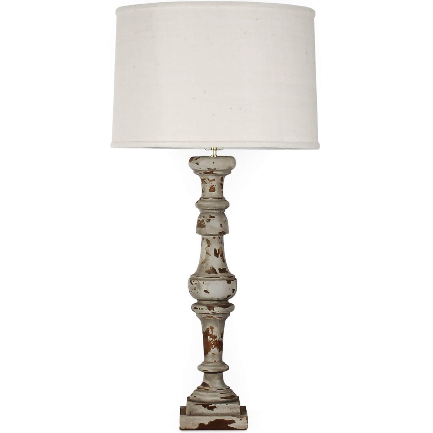 White Shabby Chic Spindle Lamp - Belle Escape