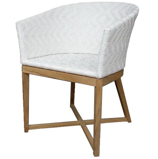 White Textured Boho Outdoor Dining Chair - Belle Escape