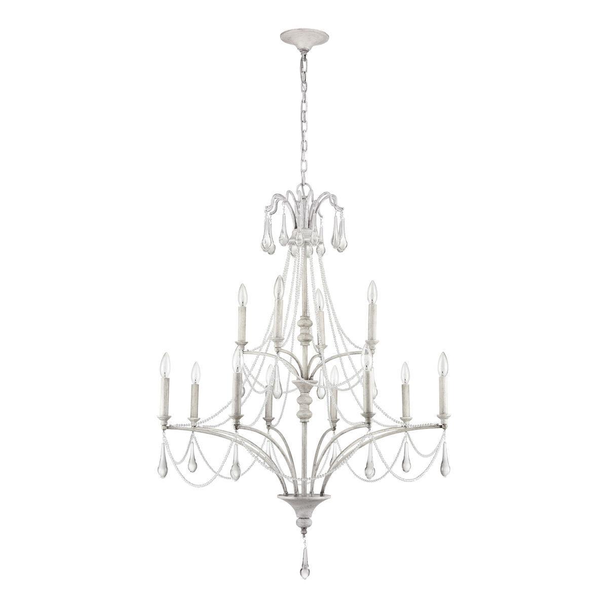 White Tiered Vintage French Chandelier - Belle Escape