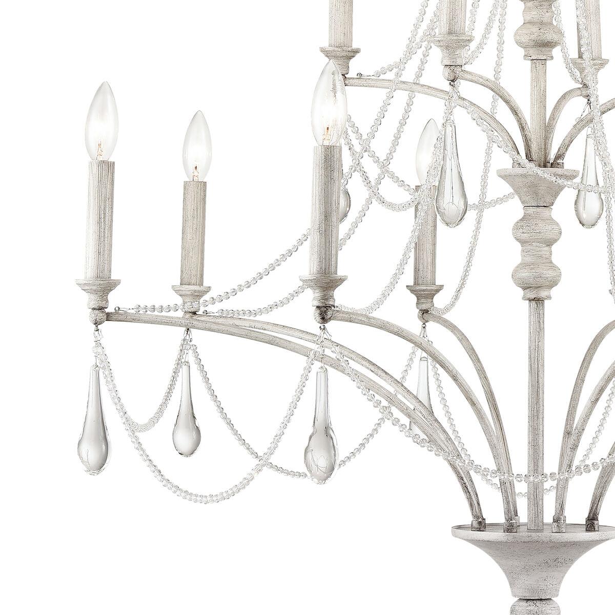 White Tiered Vintage French Chandelier - Belle Escape