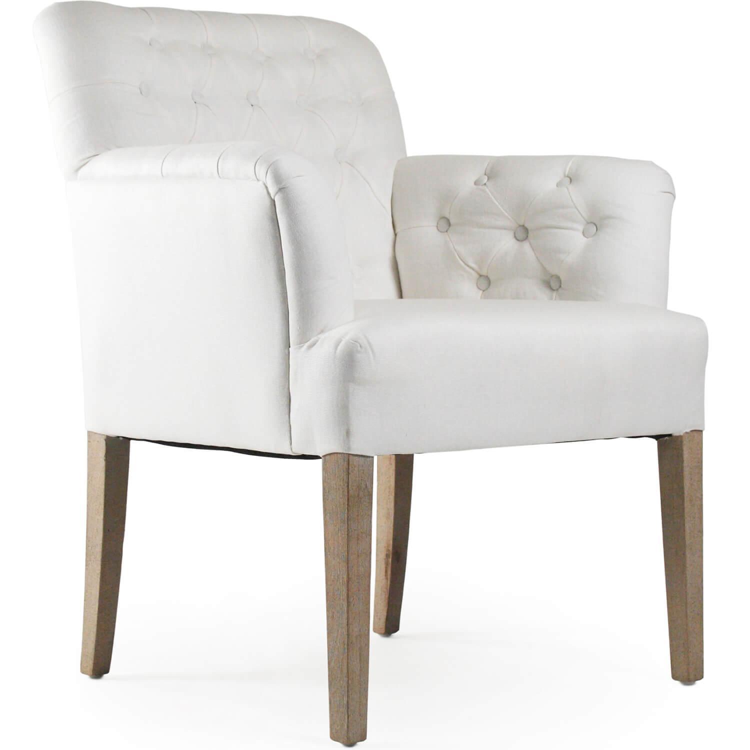 White Tufted Arm Chair - Belle Escape