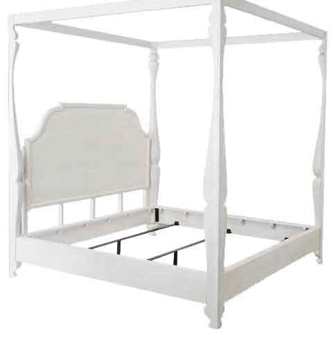 White Wash Farmhouse Canopy Bed - Belle Escape