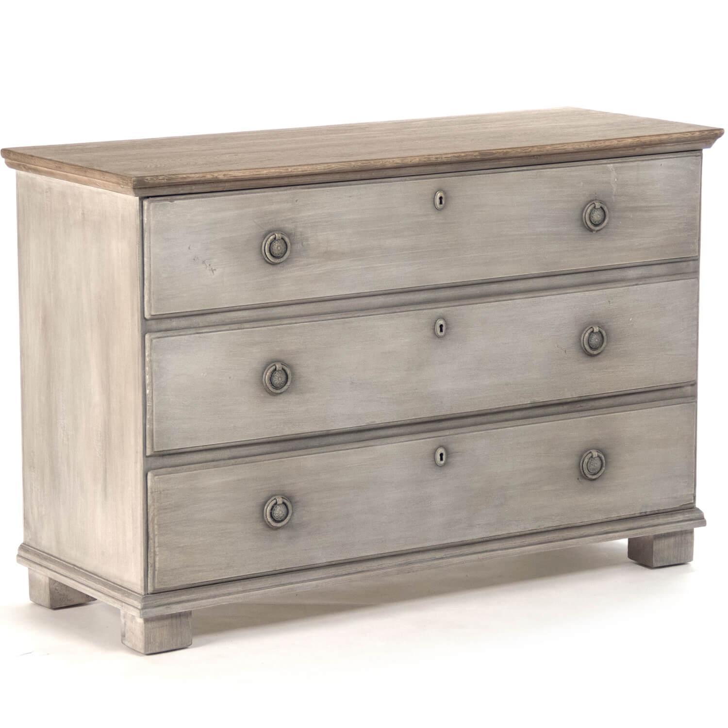 White Washed Gray Farmhouse Chest - Belle Escape