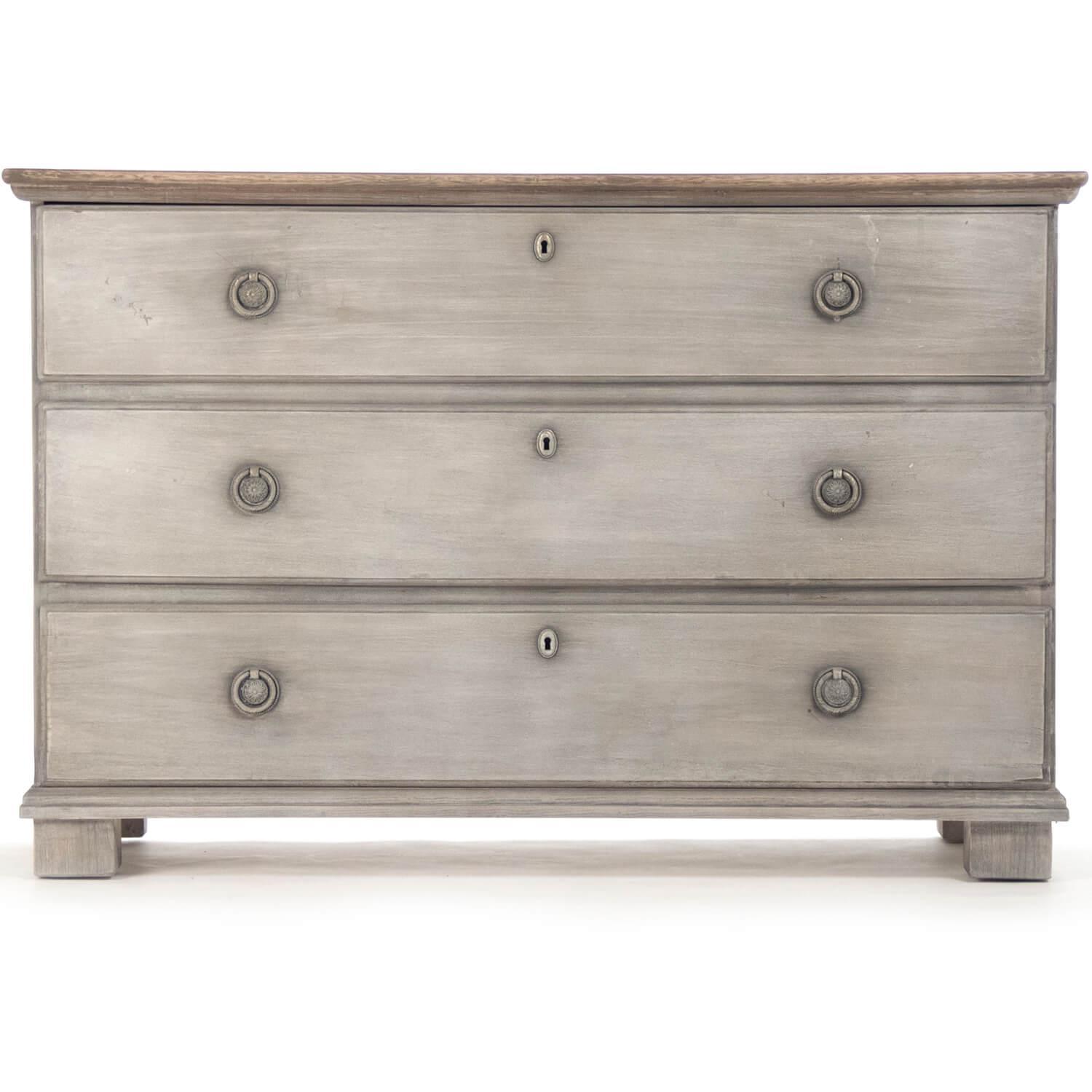 White Washed Gray Farmhouse Chest - Belle Escape