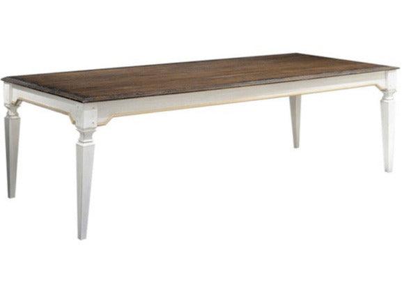 White Wood Top Country Dining Table - Belle Escape