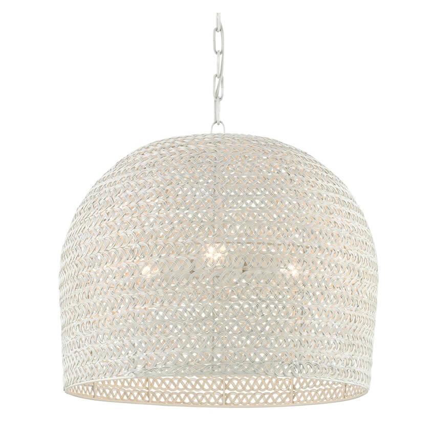 White Woven Bohemian Chandelier - Belle Escape