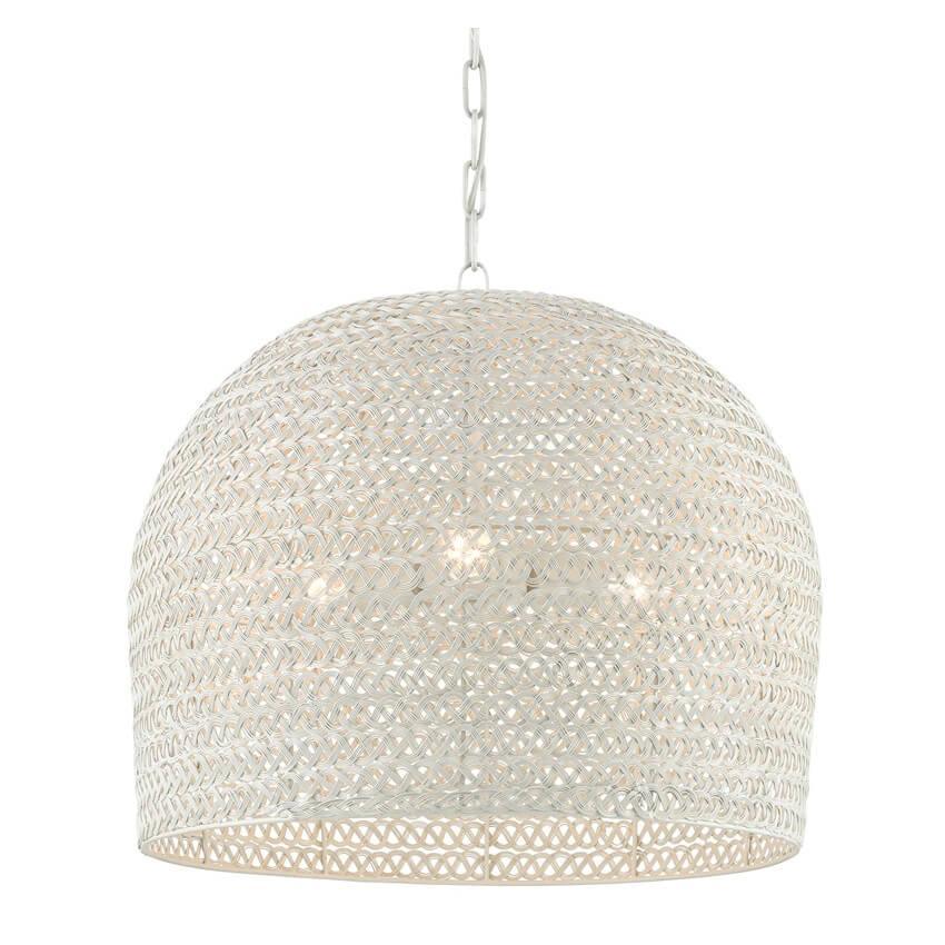 White Woven Bohemian Chandelier - Belle Escape