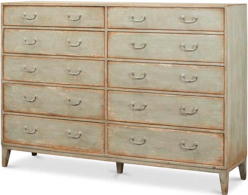 Willow Sage 10-Drawer Farmhouse Chest - Belle Escape