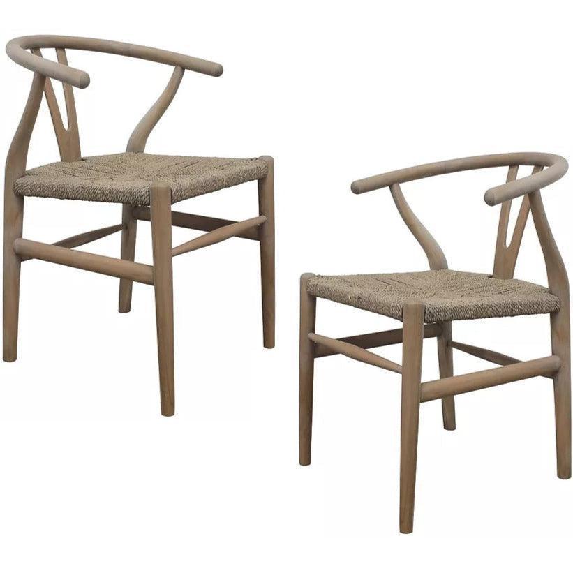 Wishbone Rush Seat Dining Chair - Belle Escape