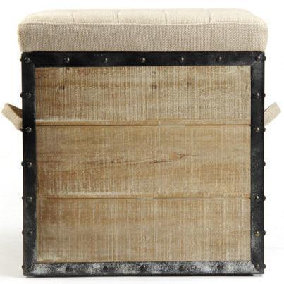 Wood and Metal Crate Ottoman - Belle Escape