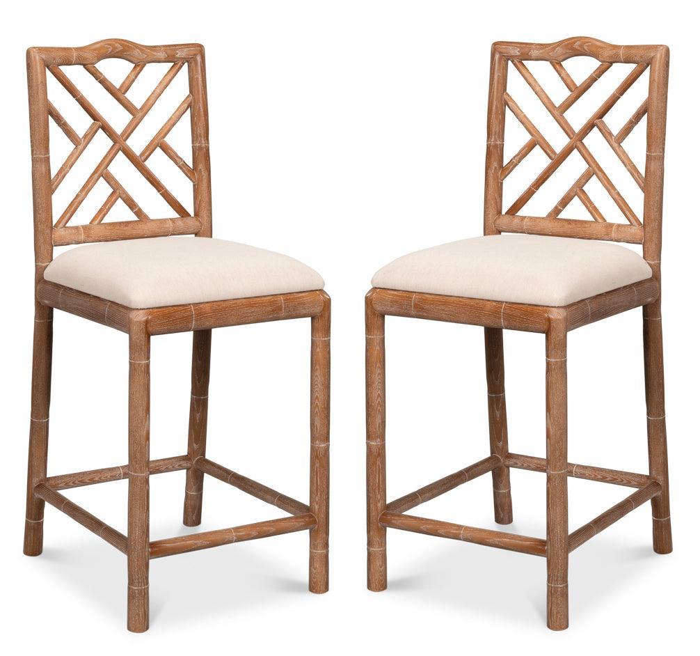 Wood Carved Bamboo Counter Stool Belle Escape