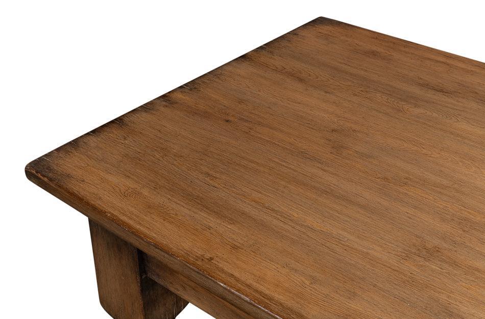 Wood Stained Farmhouse Dining Table - Belle Escape