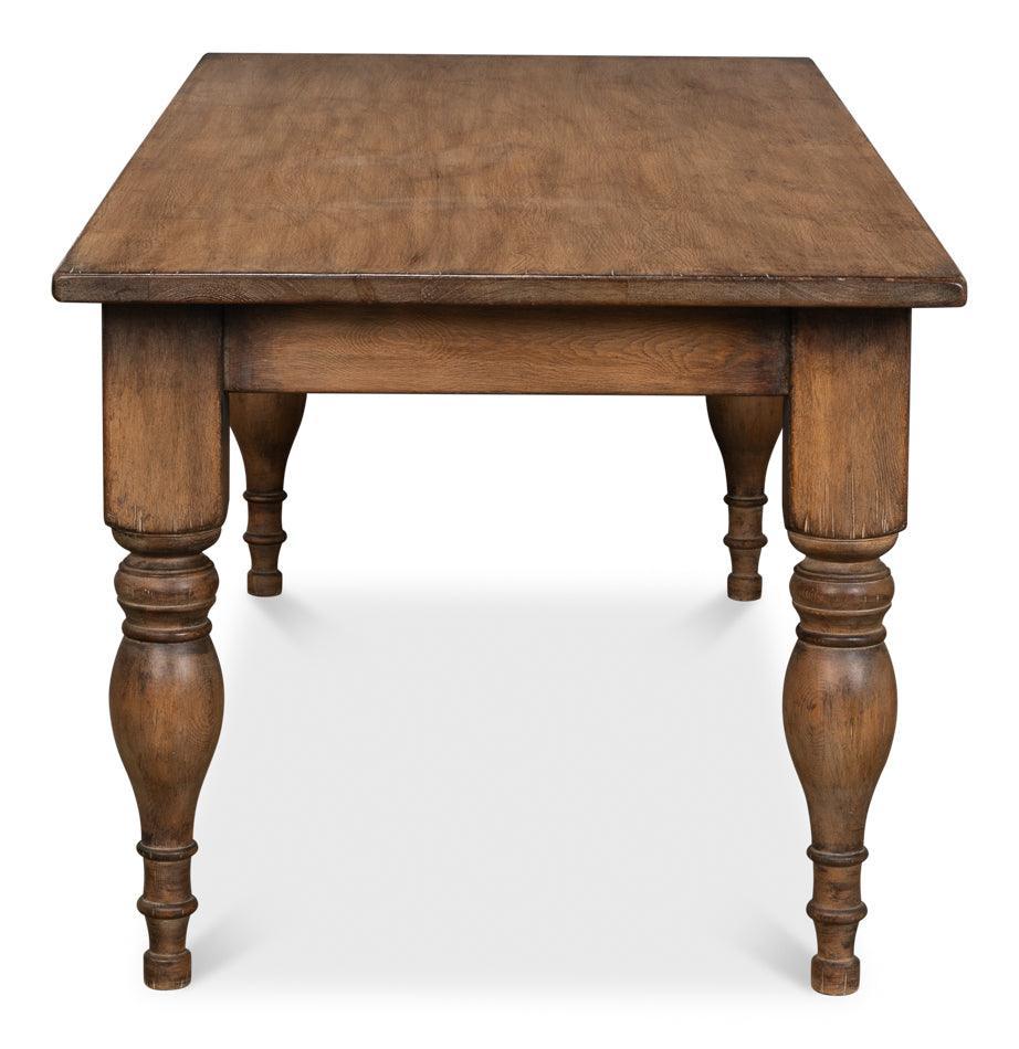 Wood Stained Farmhouse Dining Table - Belle Escape