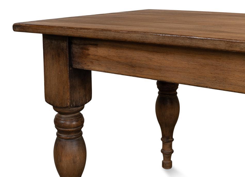 Wood Stained Farmhouse Dining Table - Belle Escape