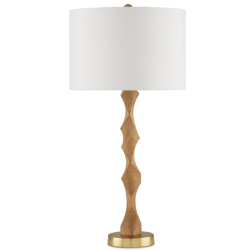 Twisted Wood Table Lamp