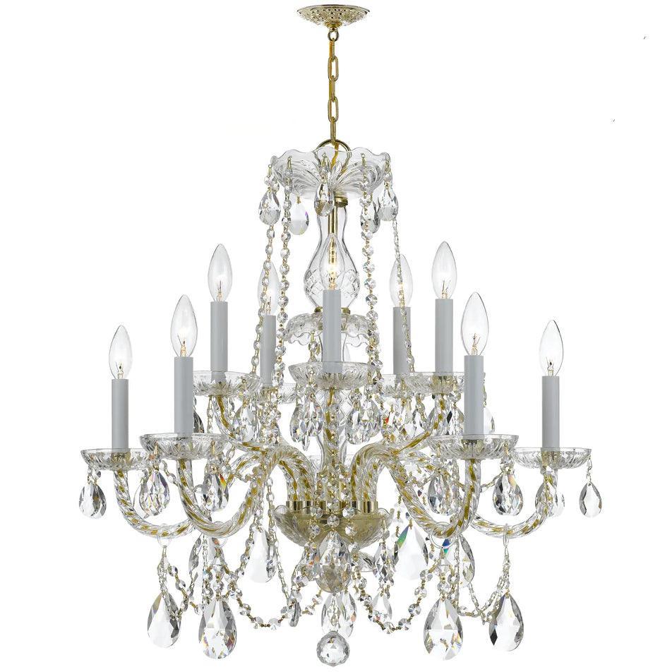 Traditional Crystal 10 Light Crystal Chandelier - Belle Escape