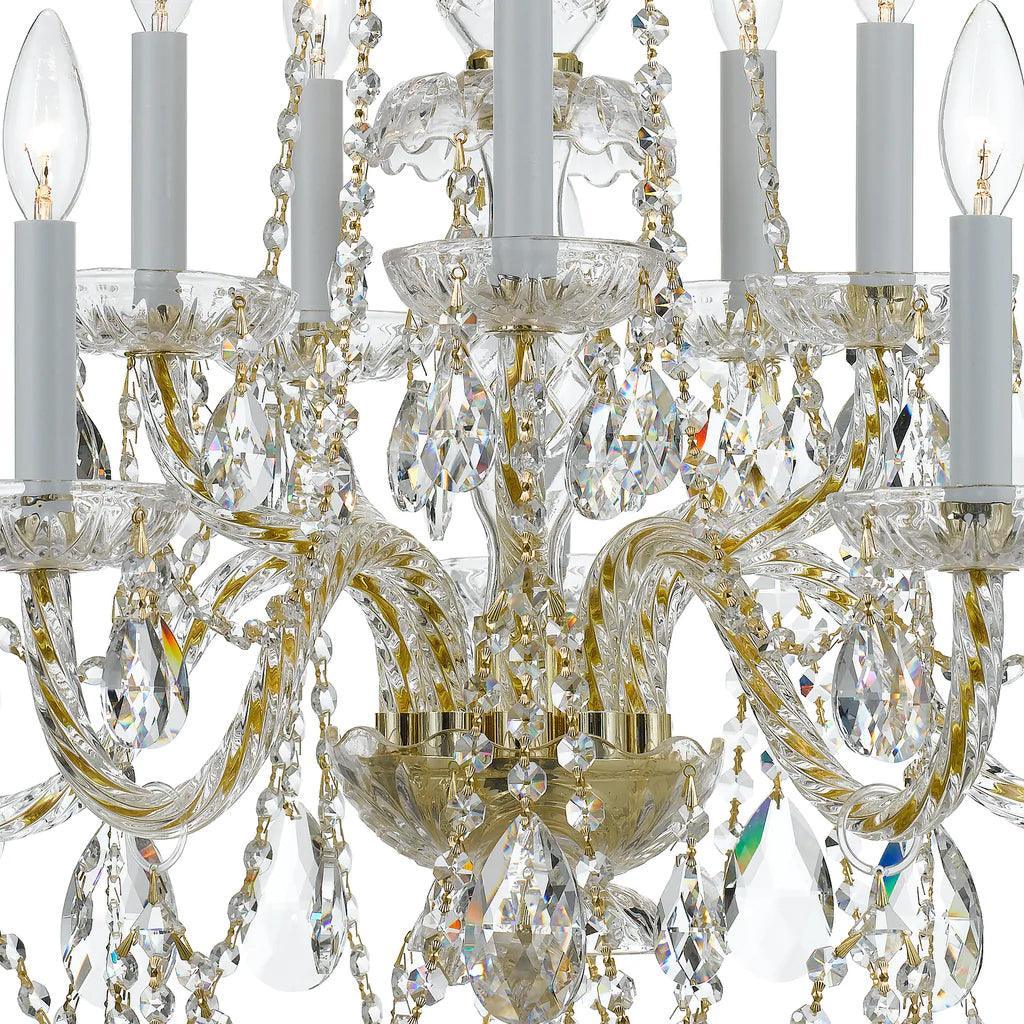 Traditional Crystal 10 Light Crystal Chandelier - Belle Escape