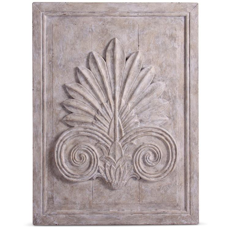 Aged Gesso Carved Floral Wall Art - Belle Escape