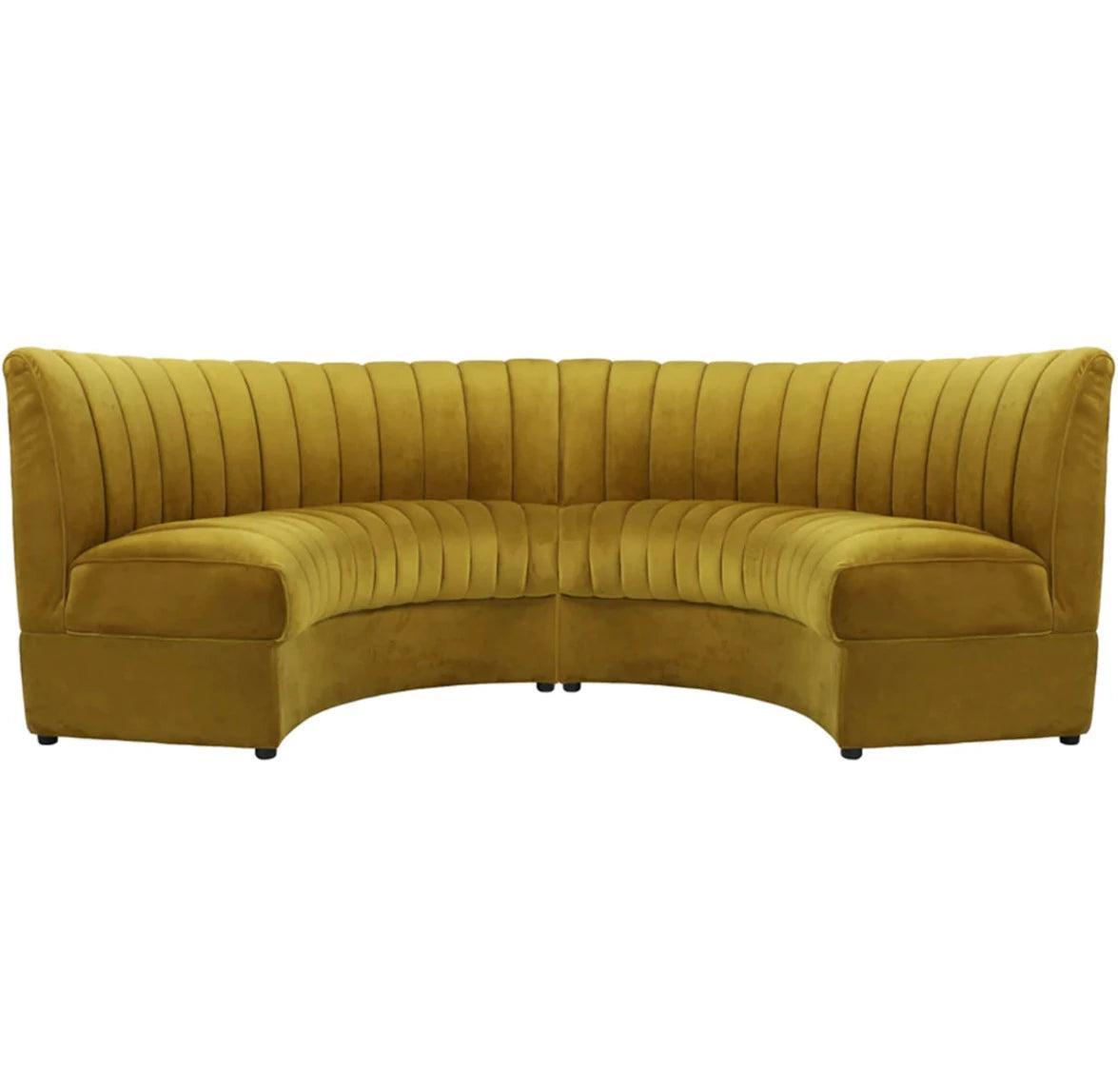 Art Deco Demilune Yellow Sofa - Belle Escape