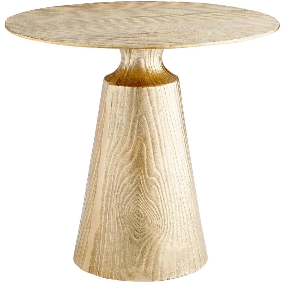 Golden Faux Tree Trunk Side Table - Belle Escape