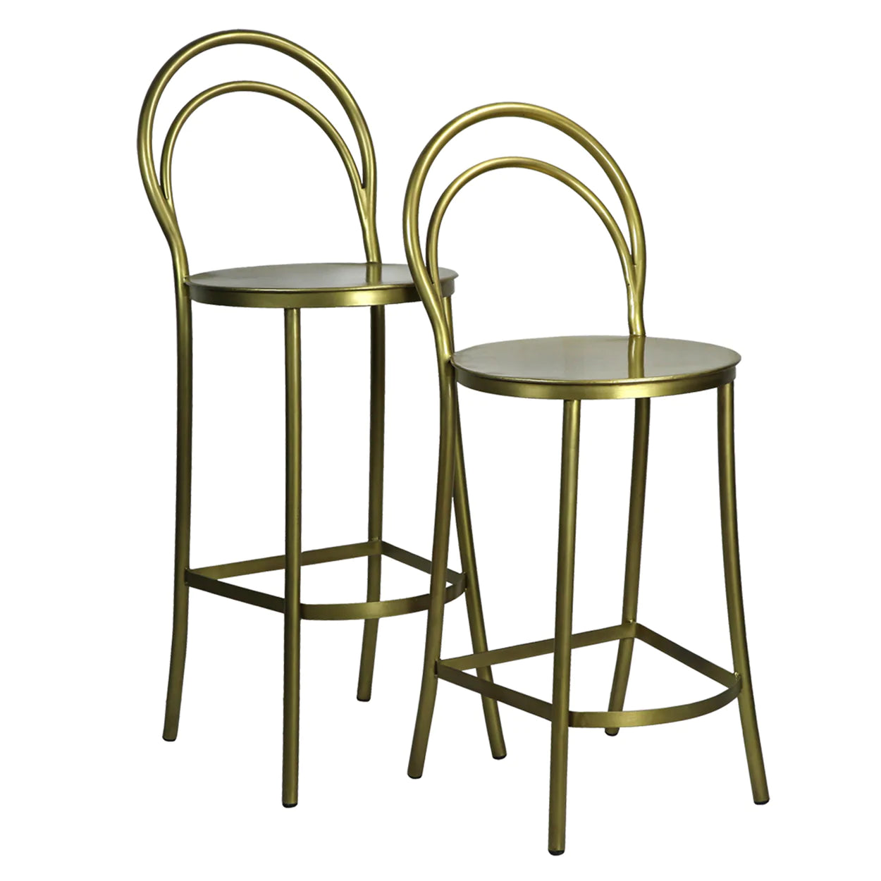 Metz Brass Bar Stools - Pair - Belle Escape