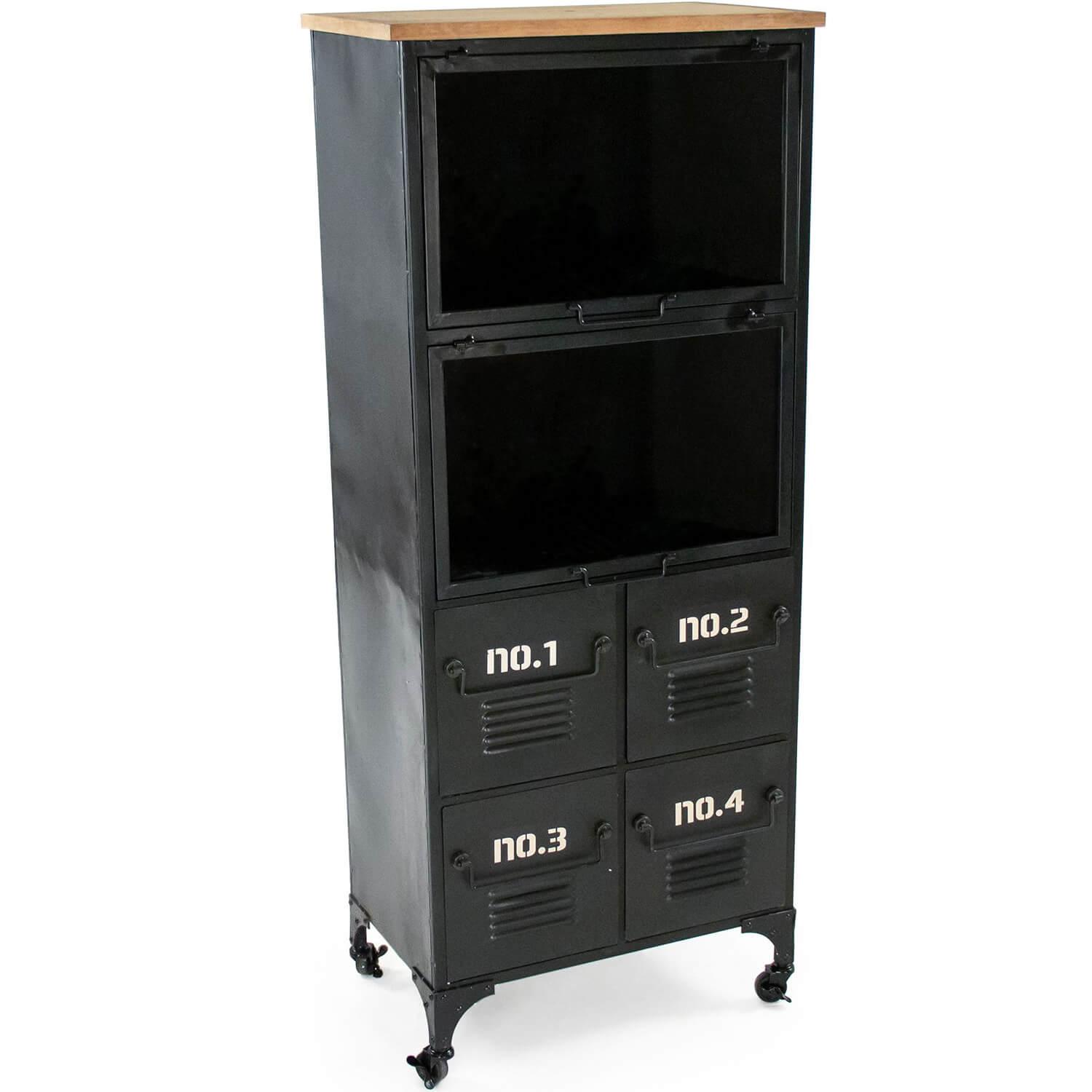 Numbered Black Industrial Metal Cabinet - Belle Escape